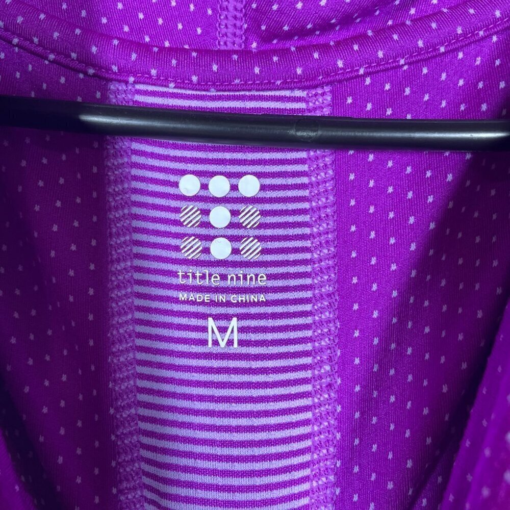 Title Nine Layli Active Dress Pinkish Purple Stripe & Dot Cowl Neck Pockets M! - Picture 3 of 6